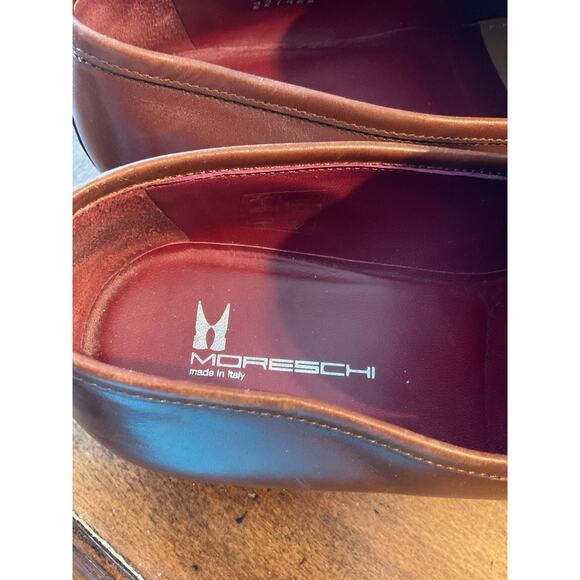 Moreschi Leather Penny Loafers Slip-On Shoes Size 8 Vera Gomma Italy Brown main image 6